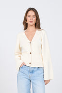 Buttoned Knit Cardigan