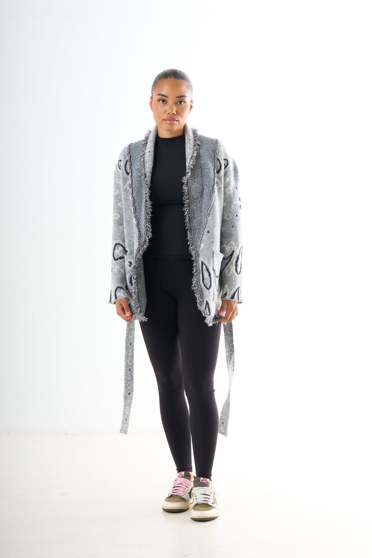 Bandana Cardigan - Grey-3