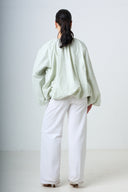 Blouse With Balloonsleeves - Emerald Green