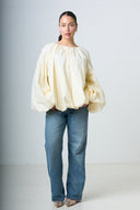 Blouse With Balloonsleeves - Butter Yellow