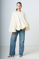 Blouse With Balloonsleeves - Butter Yellow