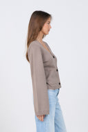Buttoned Knit Cardigan