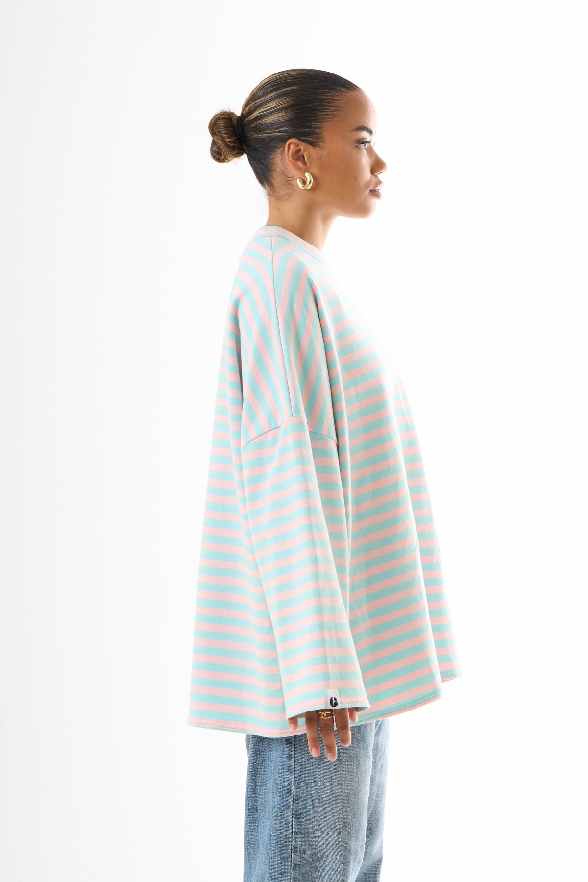 Oversized Long-Sleeved T-shirt - Candy Mint