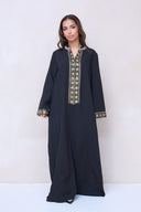 Classic Embroidered Abaya - Black