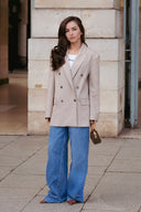 Double Breasted Blazer - Beige