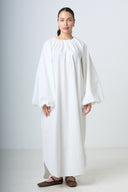 Dress With Balloonsleeves - White