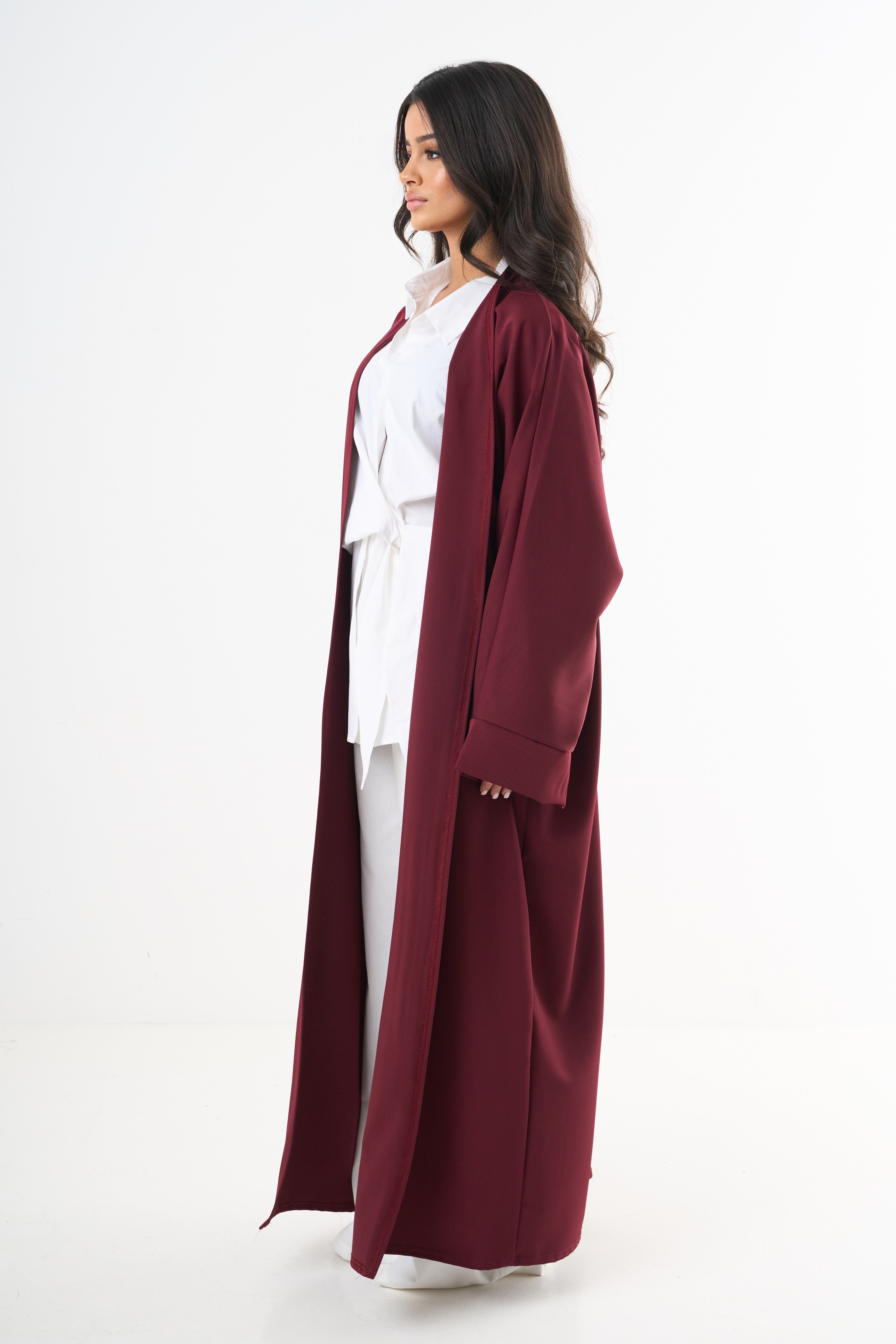 Basic Abaya - Wine-4