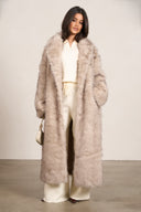 Fur Coat Long - Ecru