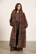 Fur Coat Long - brown