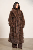 Fur Coat Long - brown