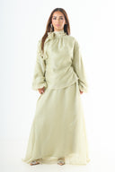 Glossy maxi skirt - Green