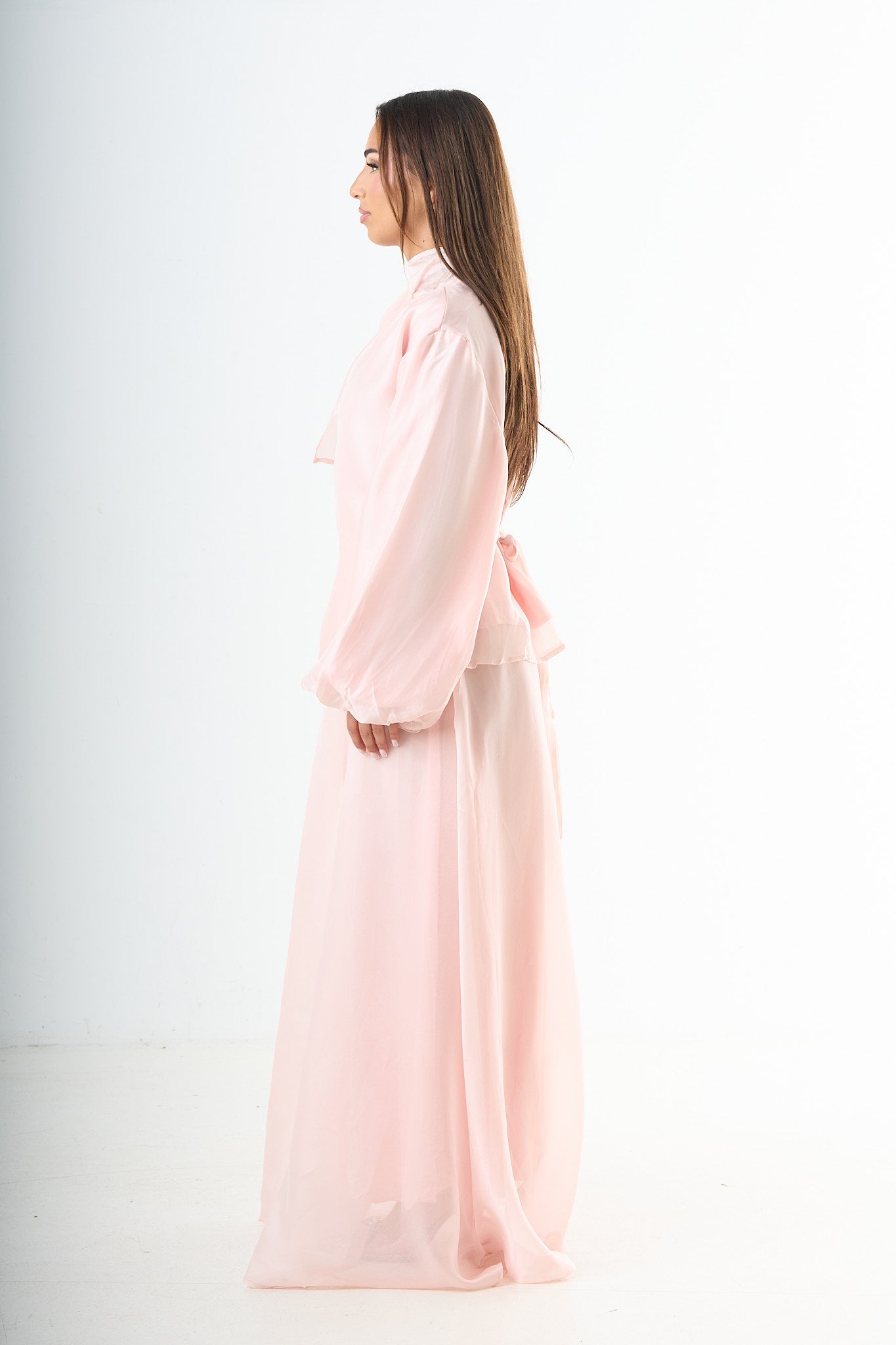 Glossy maxi skirt - Pink-3
