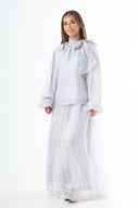 Glossy maxi skirt - Blue