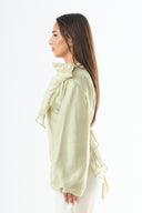 Glossy tie-back blouse - Green