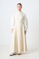 Half Sleeves Dress - Cream