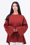 Heavyweight Oversized Long-Sleeved T-shirt - Orange