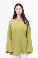 Heavyweight Oversized Long-Sleeved T-shirt - Pistachio