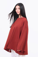 Heavyweight Oversized Long-Sleeved T-shirt - Orange