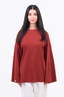 Heavyweight Oversized Long-Sleeved T-shirt - Orange