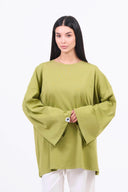 Heavyweight Oversized Long-Sleeved T-shirt - Pistachio
