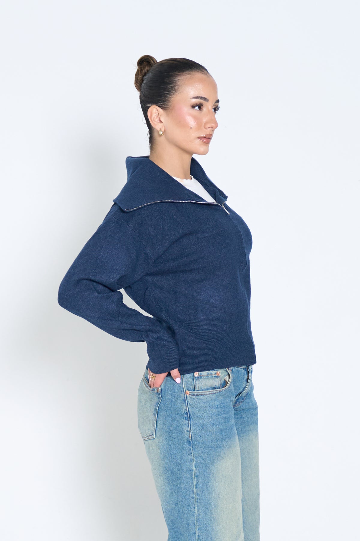 Knit Zip-up Cardigan-3