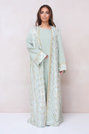 Luxury Embroidered Abaya Set - Green