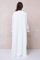 Luxury Embroidered Abaya Set - White
