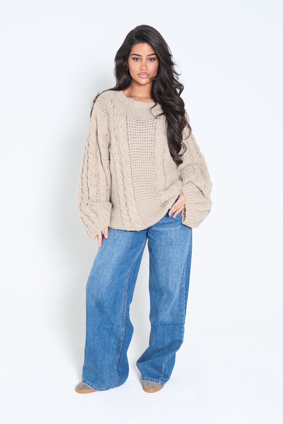 Cozy Knit Sweater - taupe-1