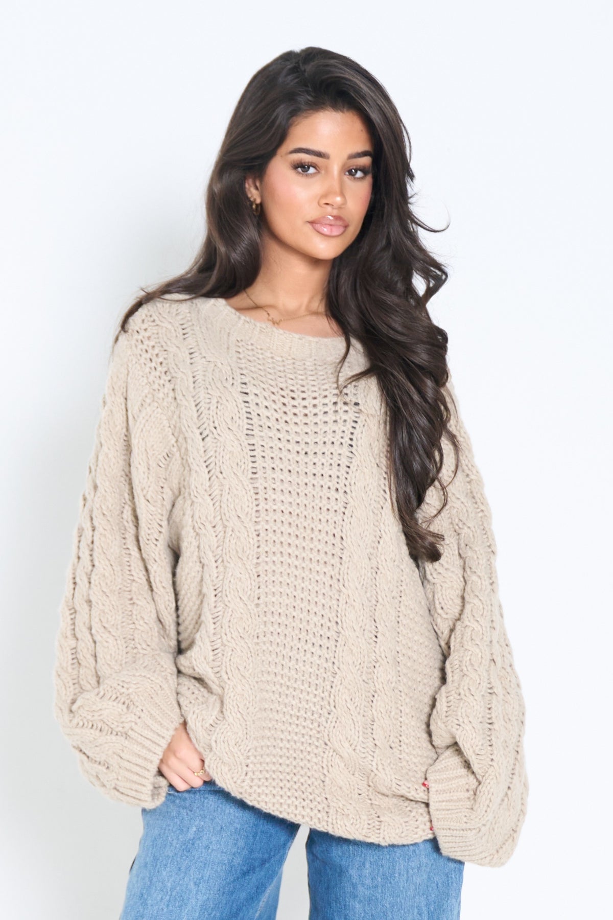 Cozy Knit Sweater - taupe-2