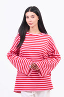 Oversized Long-Sleeved T-shirt - Candy Stripe