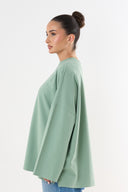 Oversized Long-sleeved T-shirt - Mint