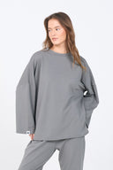 Oversized Long-sleeved T-shirt - Grey