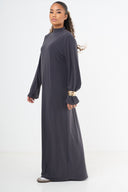 Premium Jersey Abaya - Dark Grey