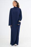 Premium Jersey Abaya - Navy