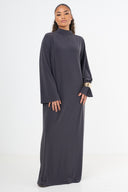 Premium Jersey Abaya - Dark Grey