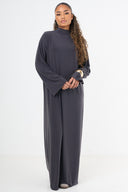 Premium Jersey Abaya - Dark Grey
