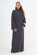 Premium Jersey Abaya - Dark Grey