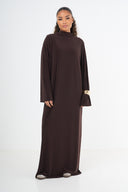 Premium Jersey Abaya - Brown