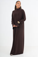 Premium Jersey Abaya - Brown