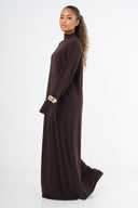 Premium Jersey Abaya - Brown