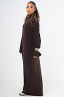 Premium Jersey Abaya - Brown