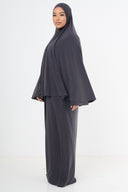 Premium Jersey Khimaar - Dark Grey