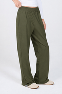 Relaxed Wide-Leg Pants - Olive