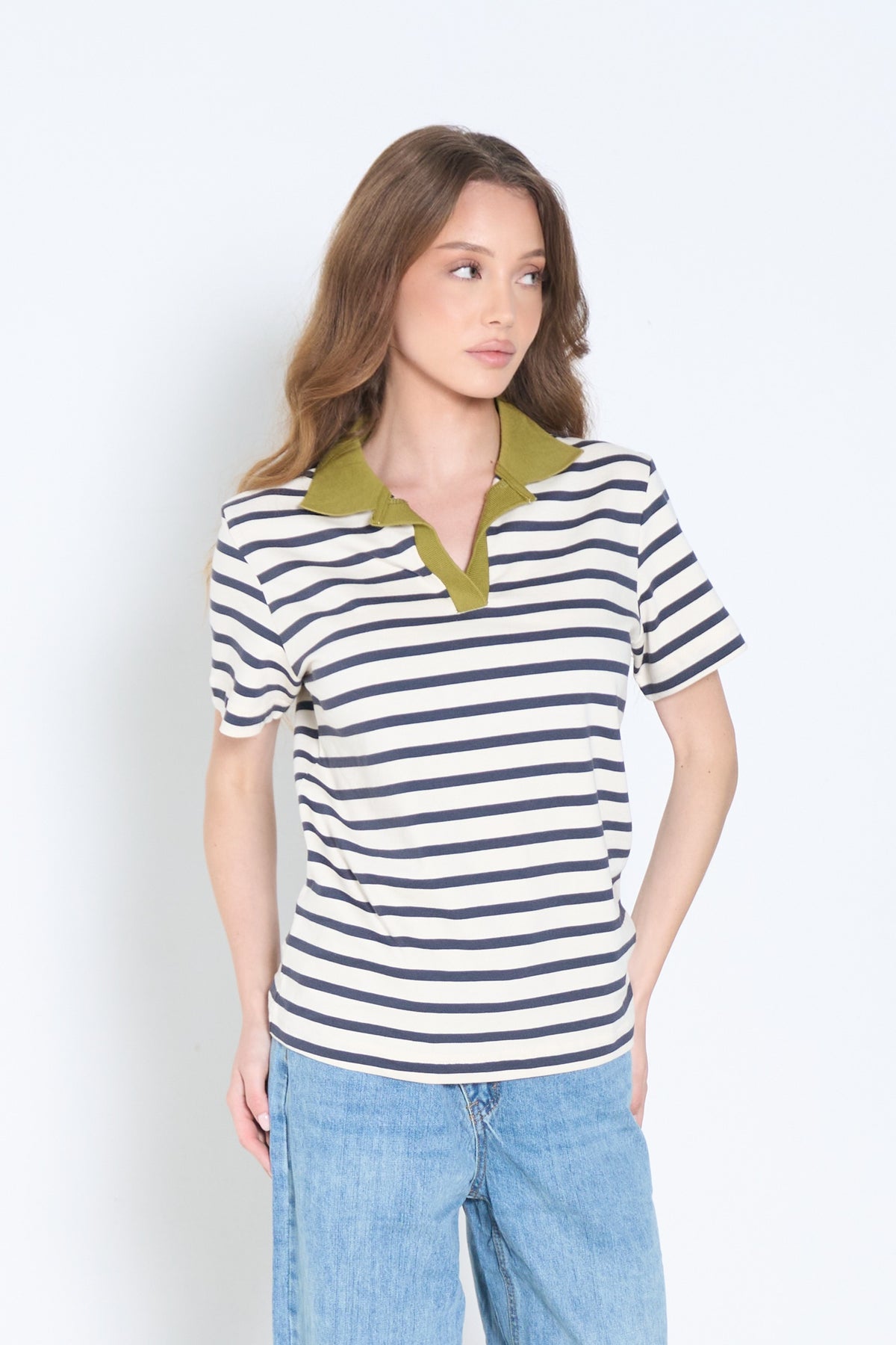 Striped Polo Top-2