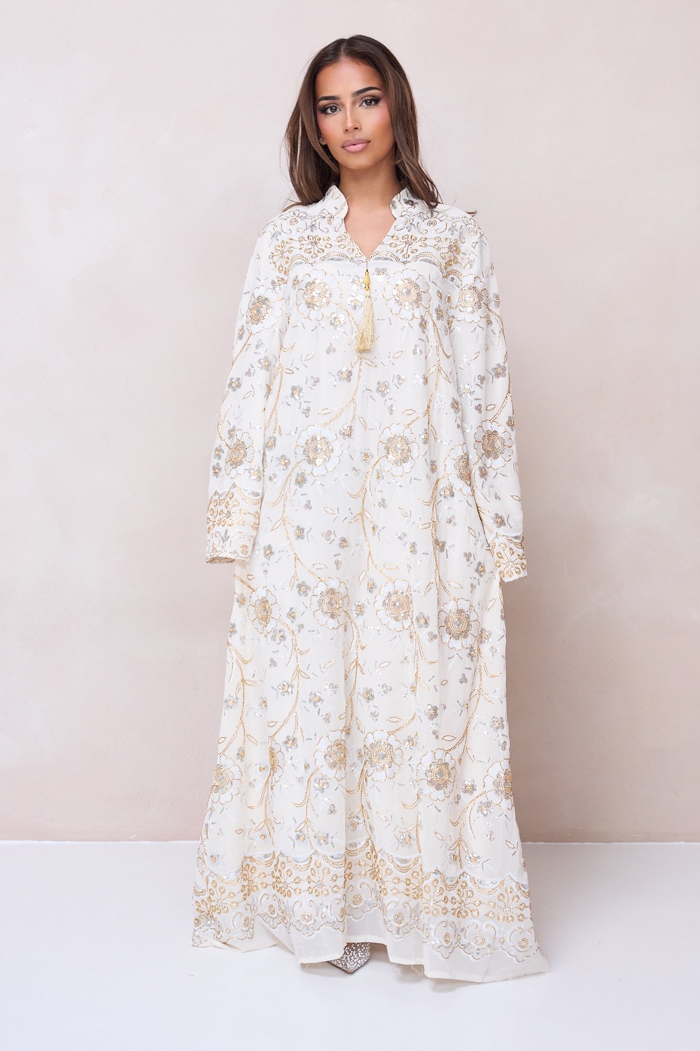 Sultana Gold Abaya - Beige