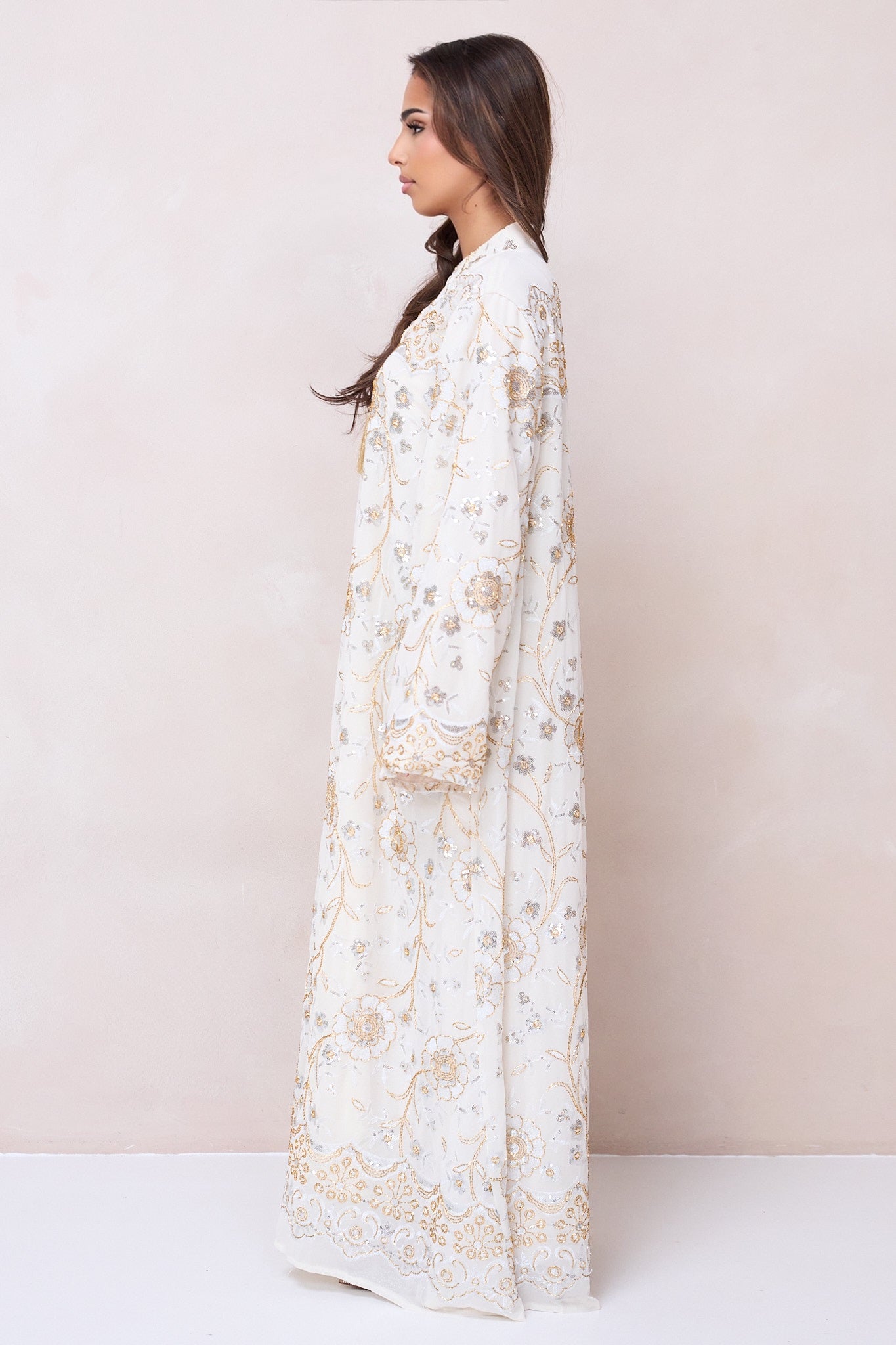 Sultana Gold Abaya - Beige-4