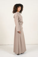 Two-Piece Wrap Skirt Set - Taupe