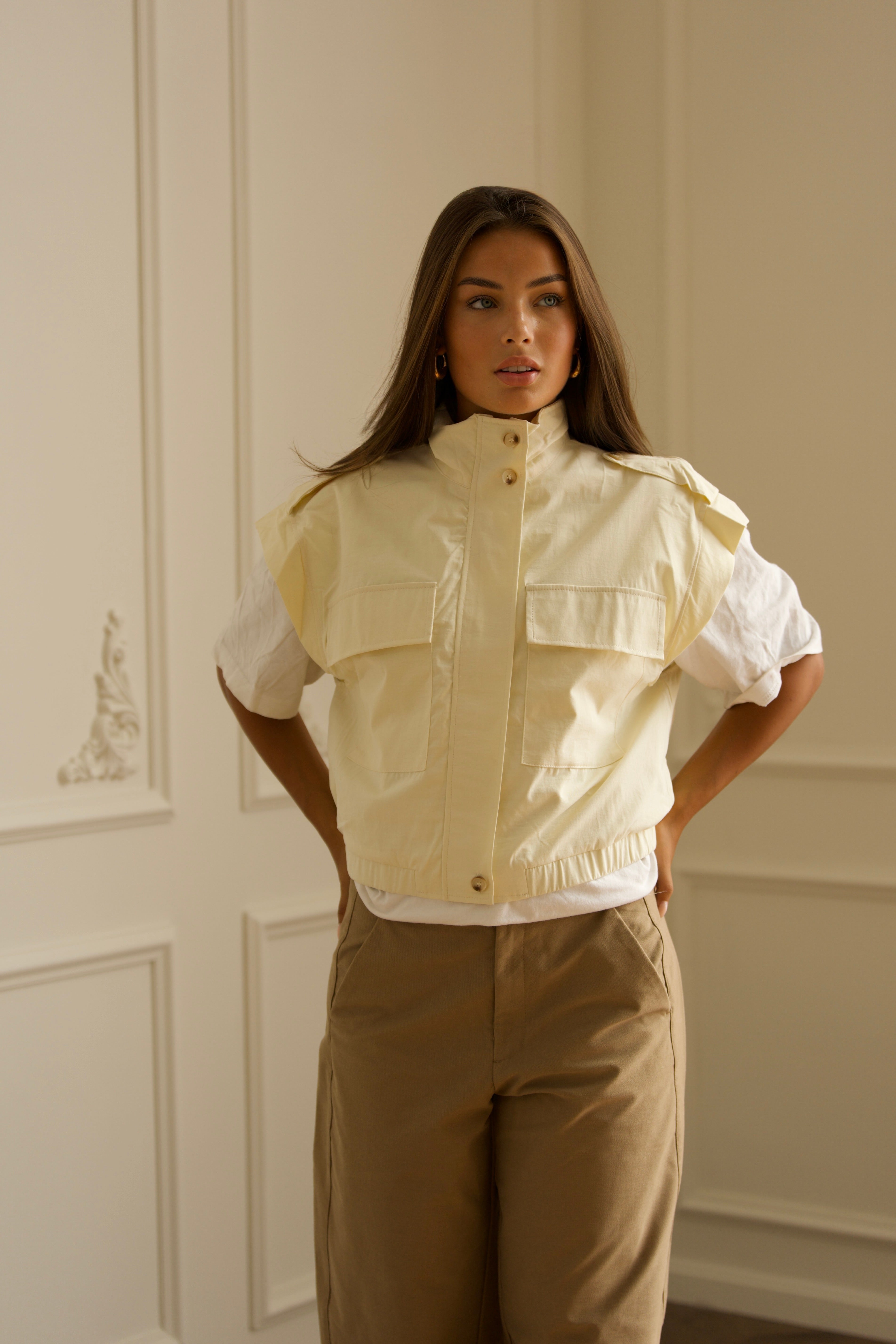 Utility Gilet - Cream-1