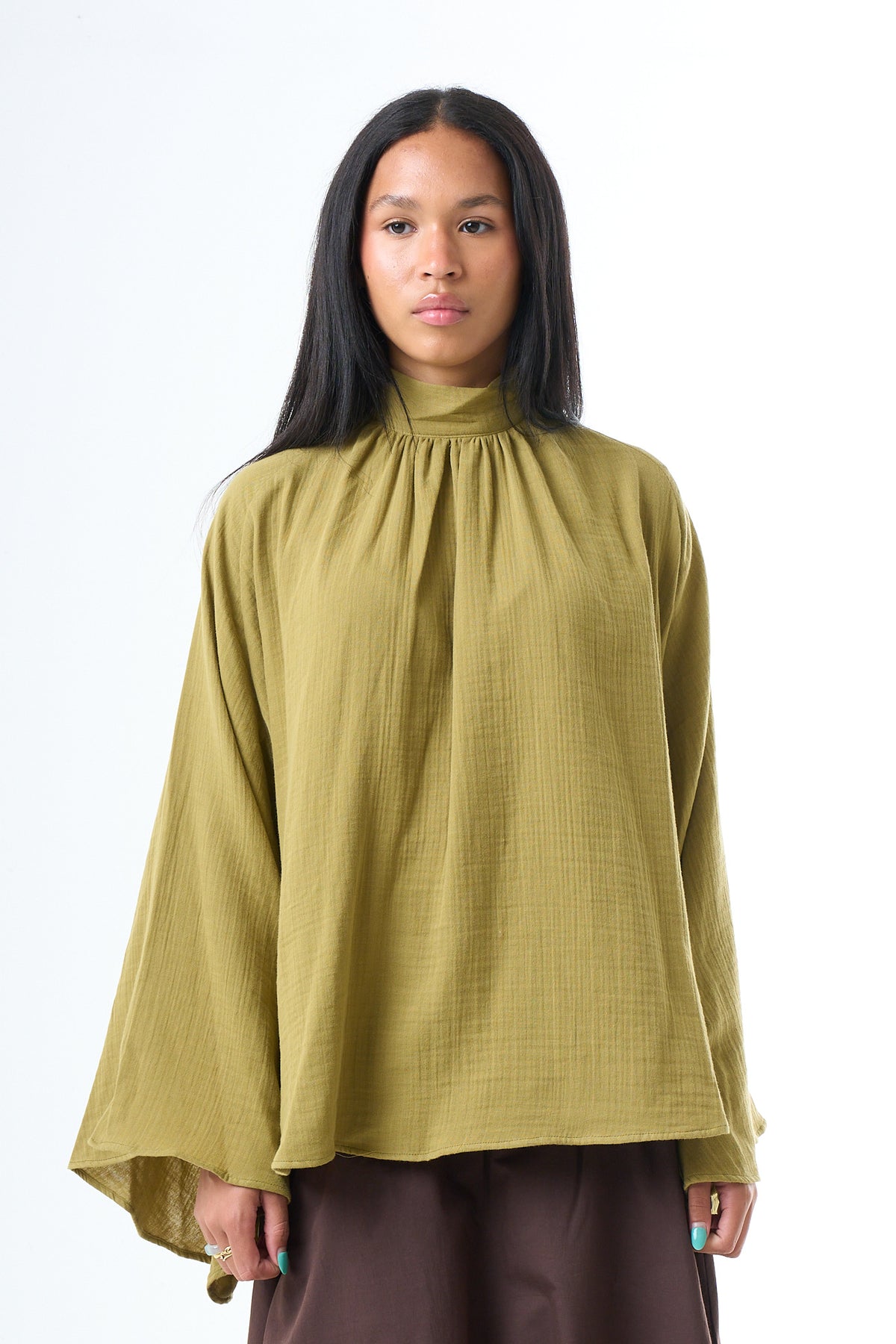 Wide Sleeve Blouse - Pistachio-2