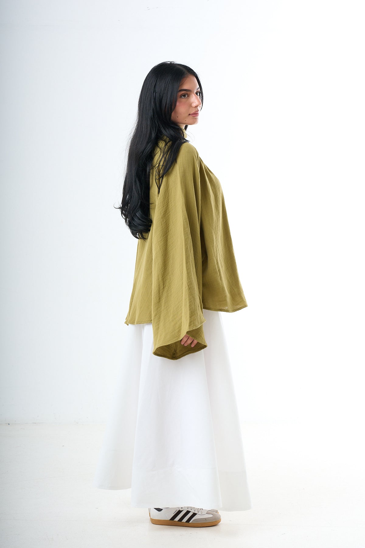 Wide Sleeve Blouse - Pistachio-4